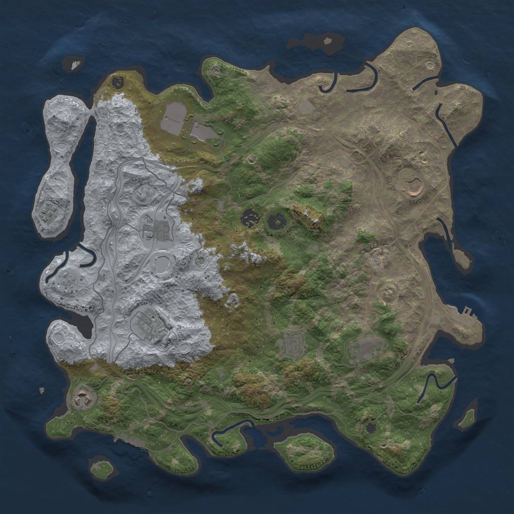 Rust Map: Procedural Map, Size: 4250, Seed: 741026121, 18 Monuments
