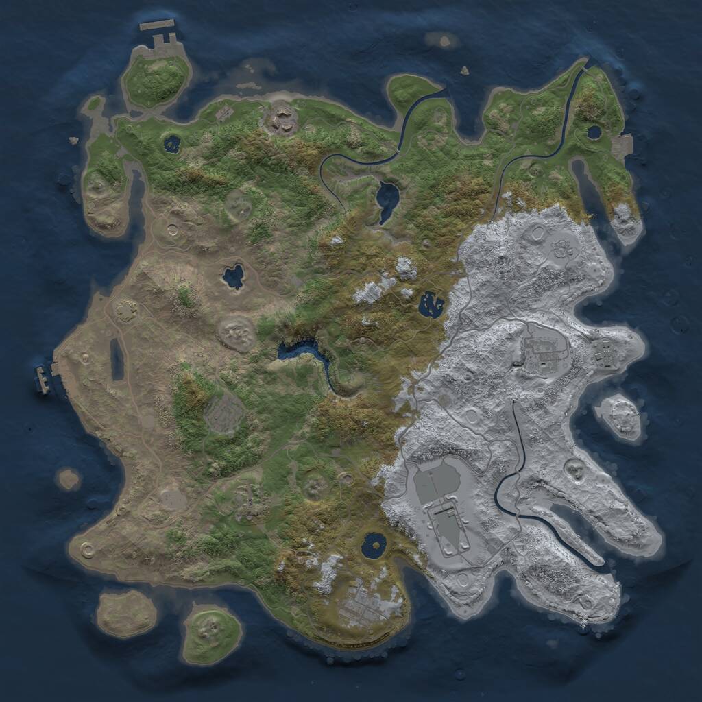 Rust Map: Procedural Map, Size: 4100, Seed: 21706, 14 Monuments