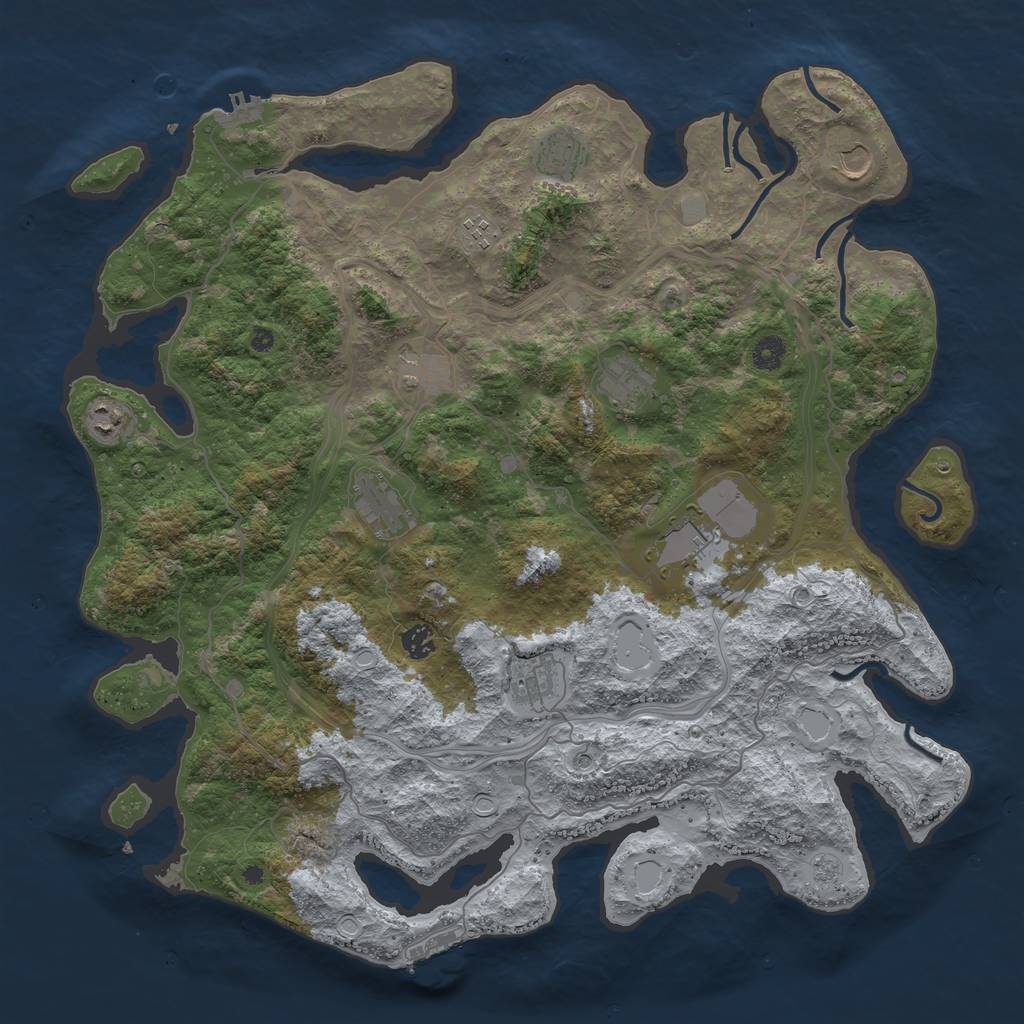Rust Map: Procedural Map, Size: 4500, Seed: 476, 19 Monuments