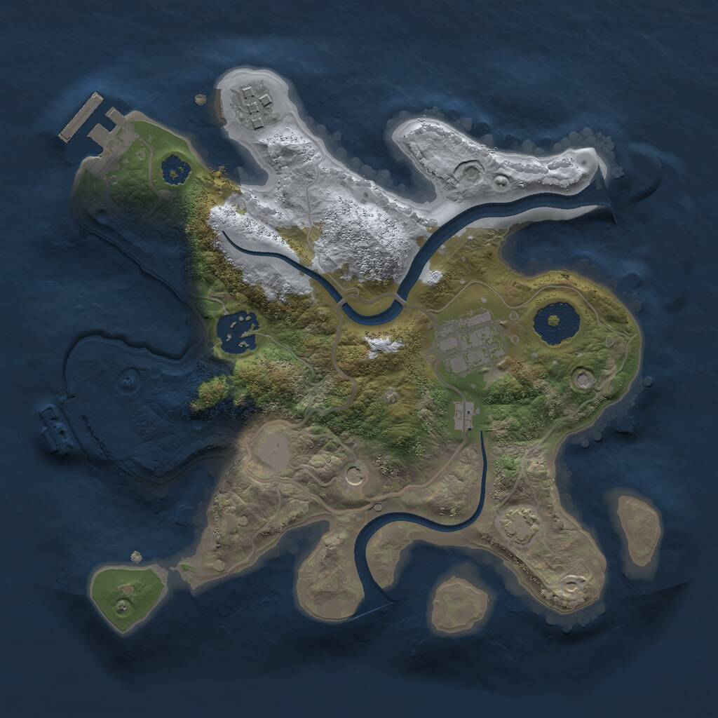 Rust Map: Procedural Map, Size: 2500, Seed: 1189990, 8 Monuments