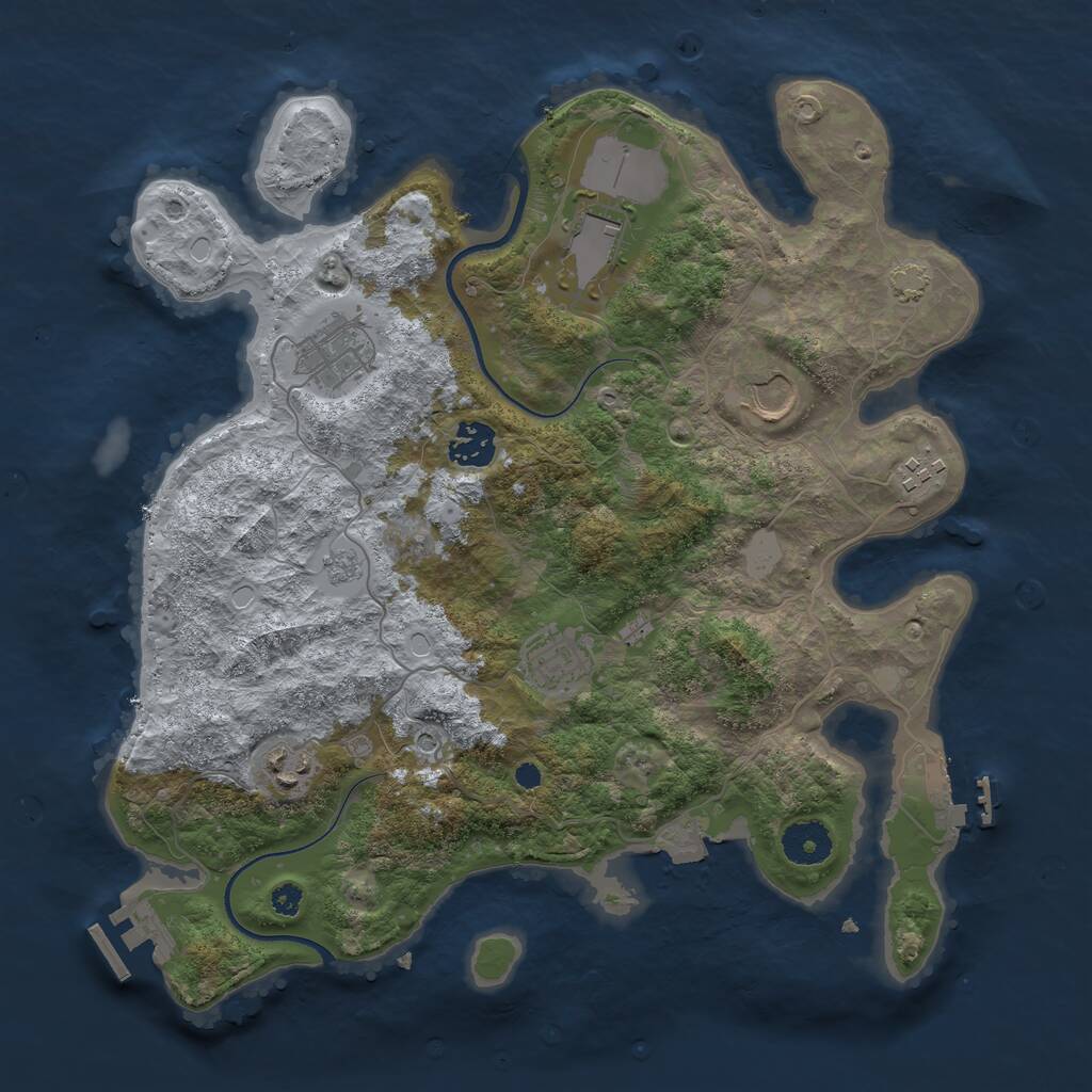 Rust Map: Procedural Map, Size: 3500, Seed: 65185458, 13 Monuments