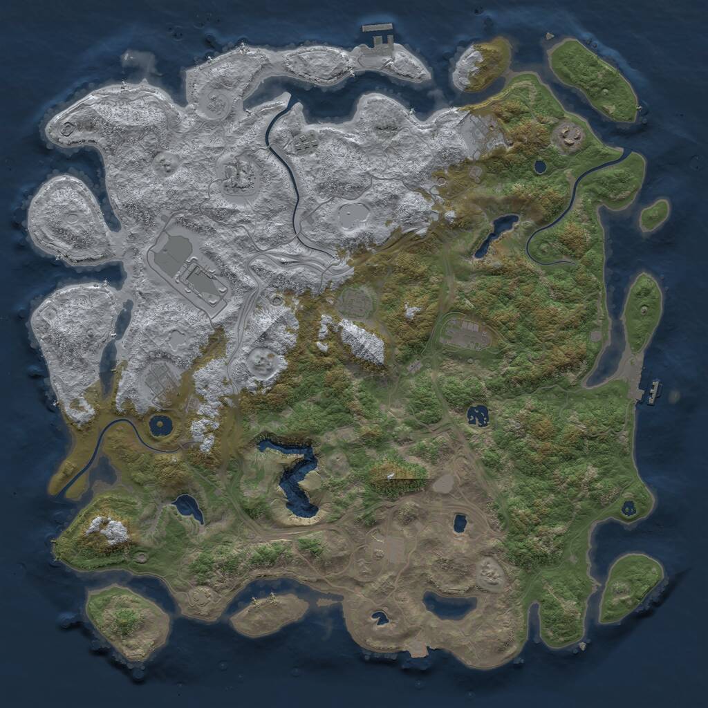 Rust Map: Procedural Map, Size: 4750, Seed: 171249342, 16 Monuments