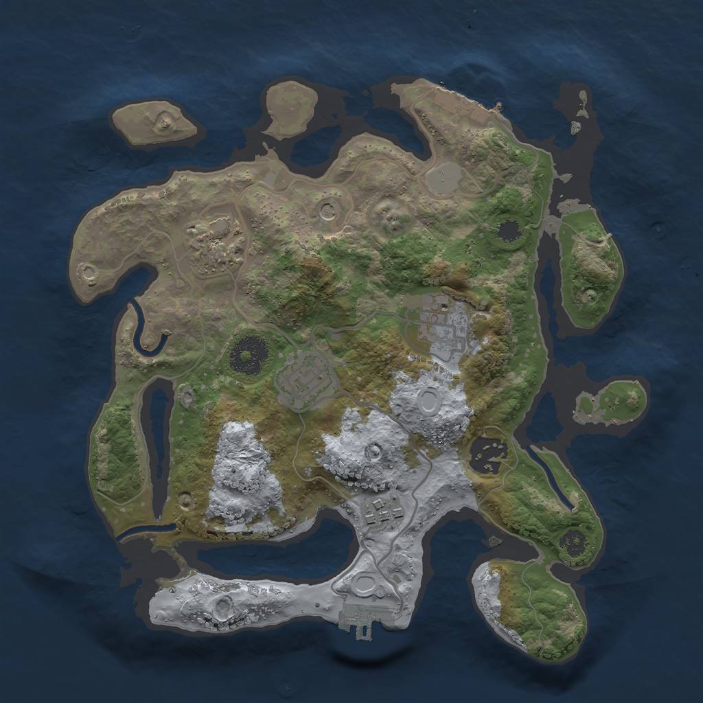 Rust Map: Procedural Map, Size: 2750, Seed: 266210478, 13 Monuments