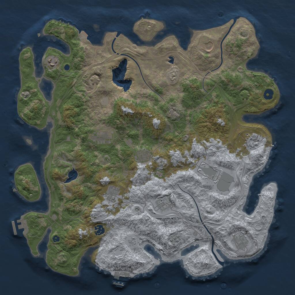 Rust Map: Procedural Map, Size: 4250, Seed: 1174987160, 17 Monuments