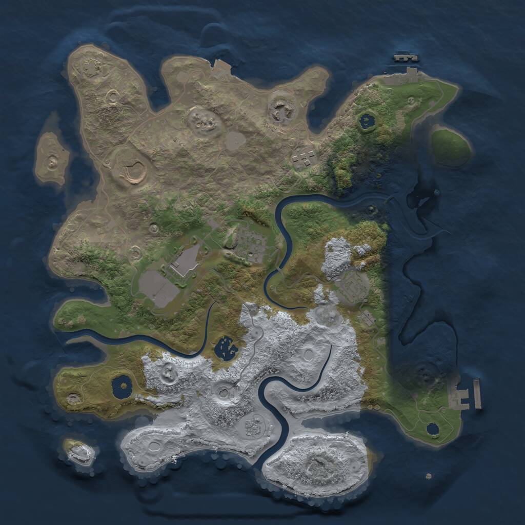 Rust Map: Procedural Map, Size: 3500, Seed: 16884, 13 Monuments