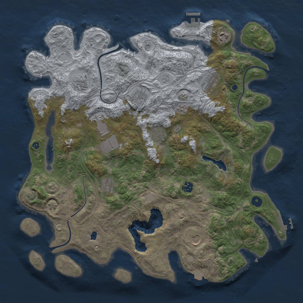 Rust Map: Procedural Map, Size: 4300, Seed: 583357231, 16 Monuments