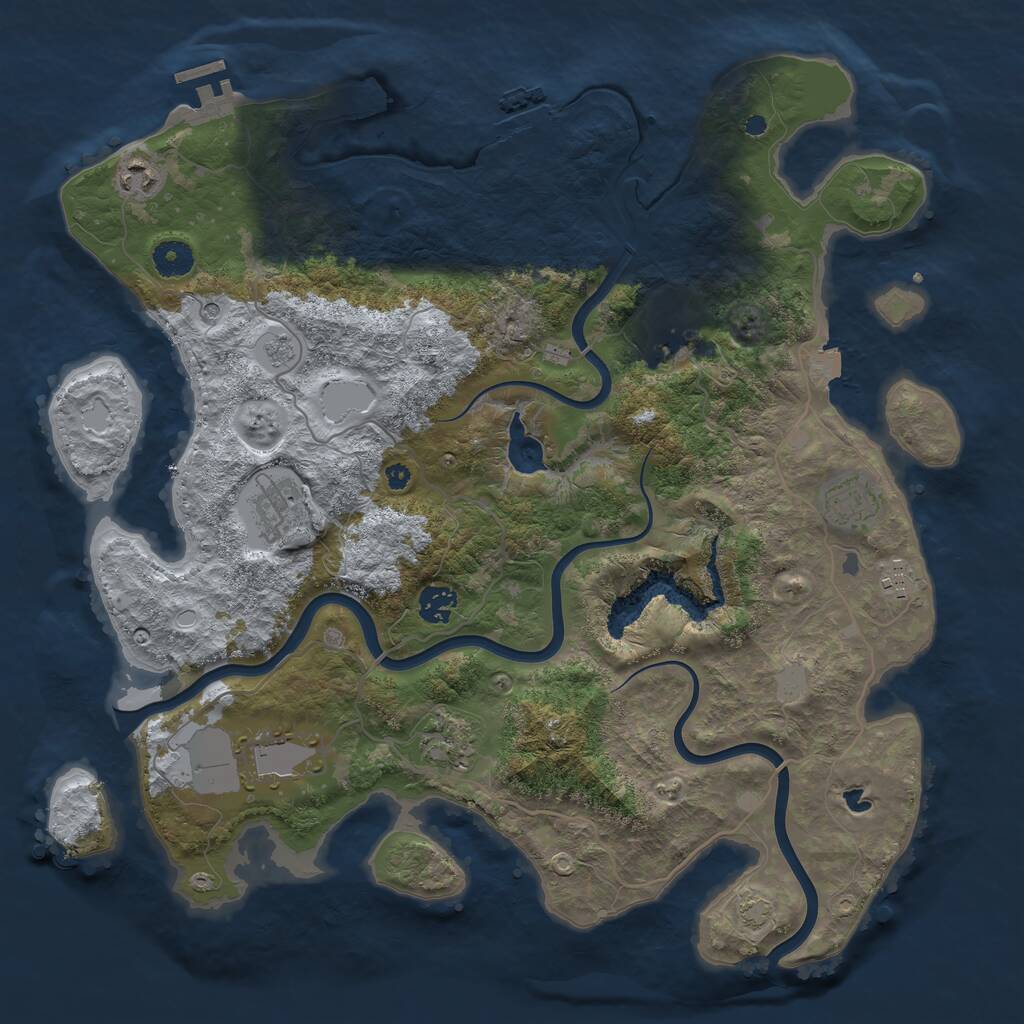 Rust Map: Procedural Map, Size: 4000, Seed: 631349702, 14 Monuments