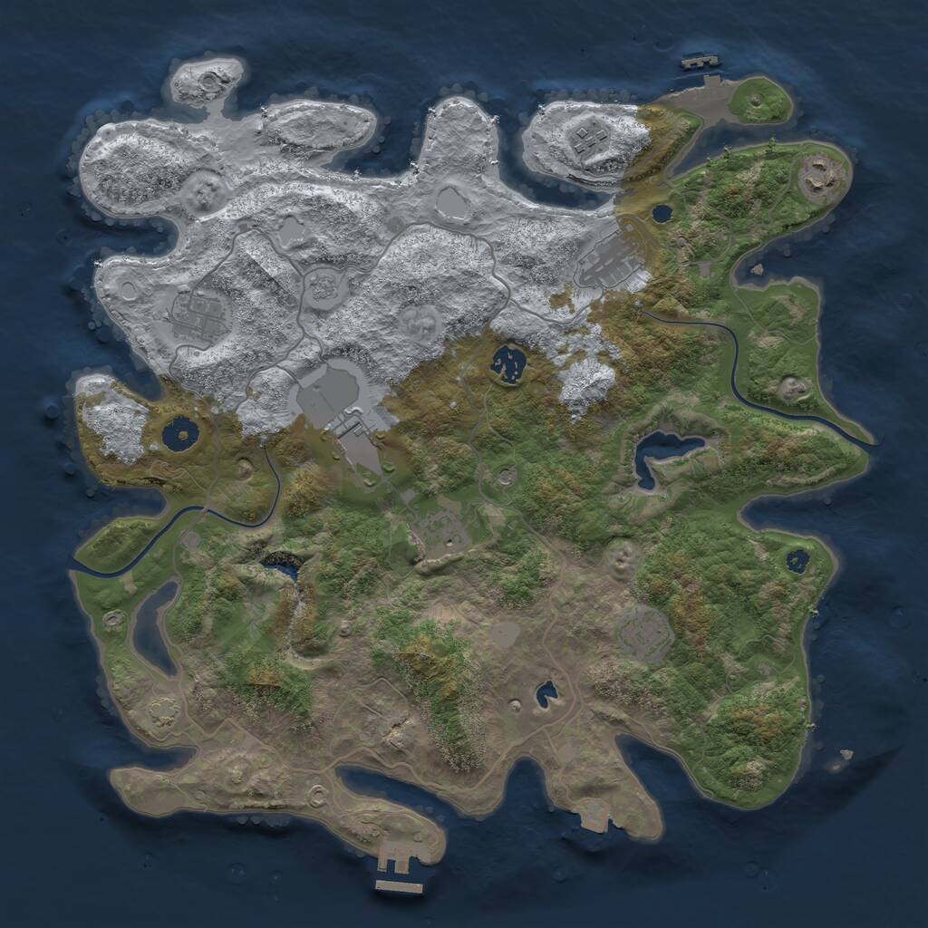 Rust Map: Procedural Map, Size: 4000, Seed: 558746, 14 Monuments