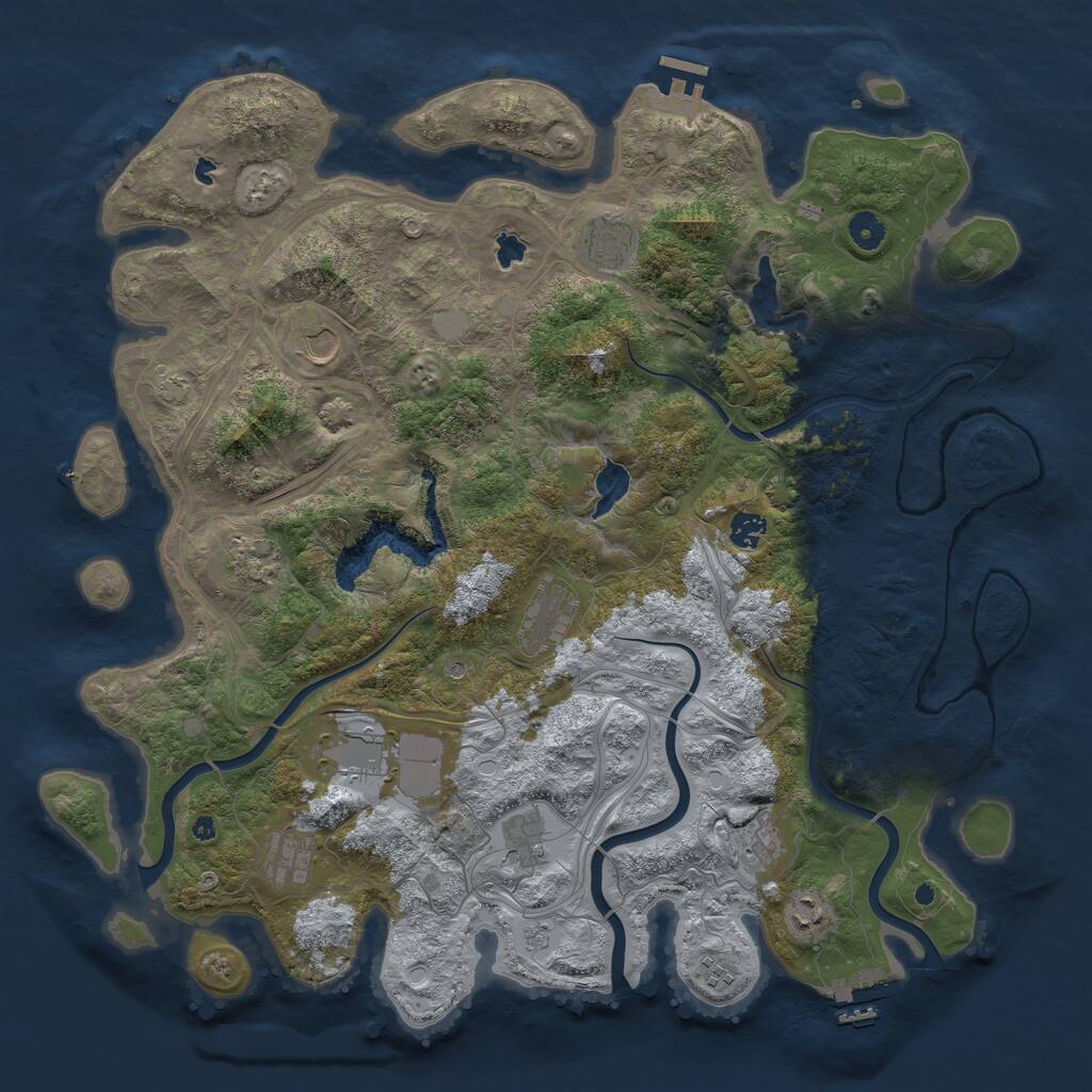 Rust Map: Procedural Map, Size: 4500, Seed: 711410824, 17 Monuments