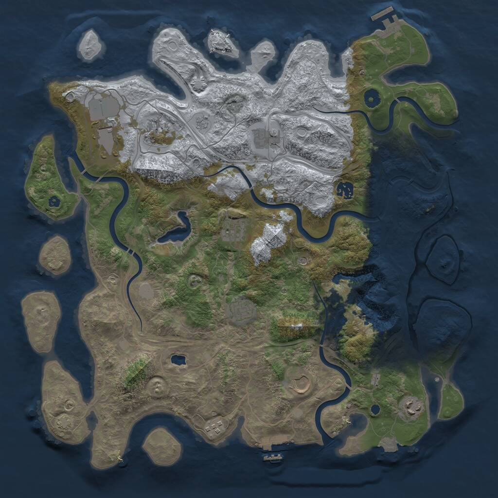 Rust Map: Procedural Map, Size: 4250, Seed: 2015456519, 15 Monuments