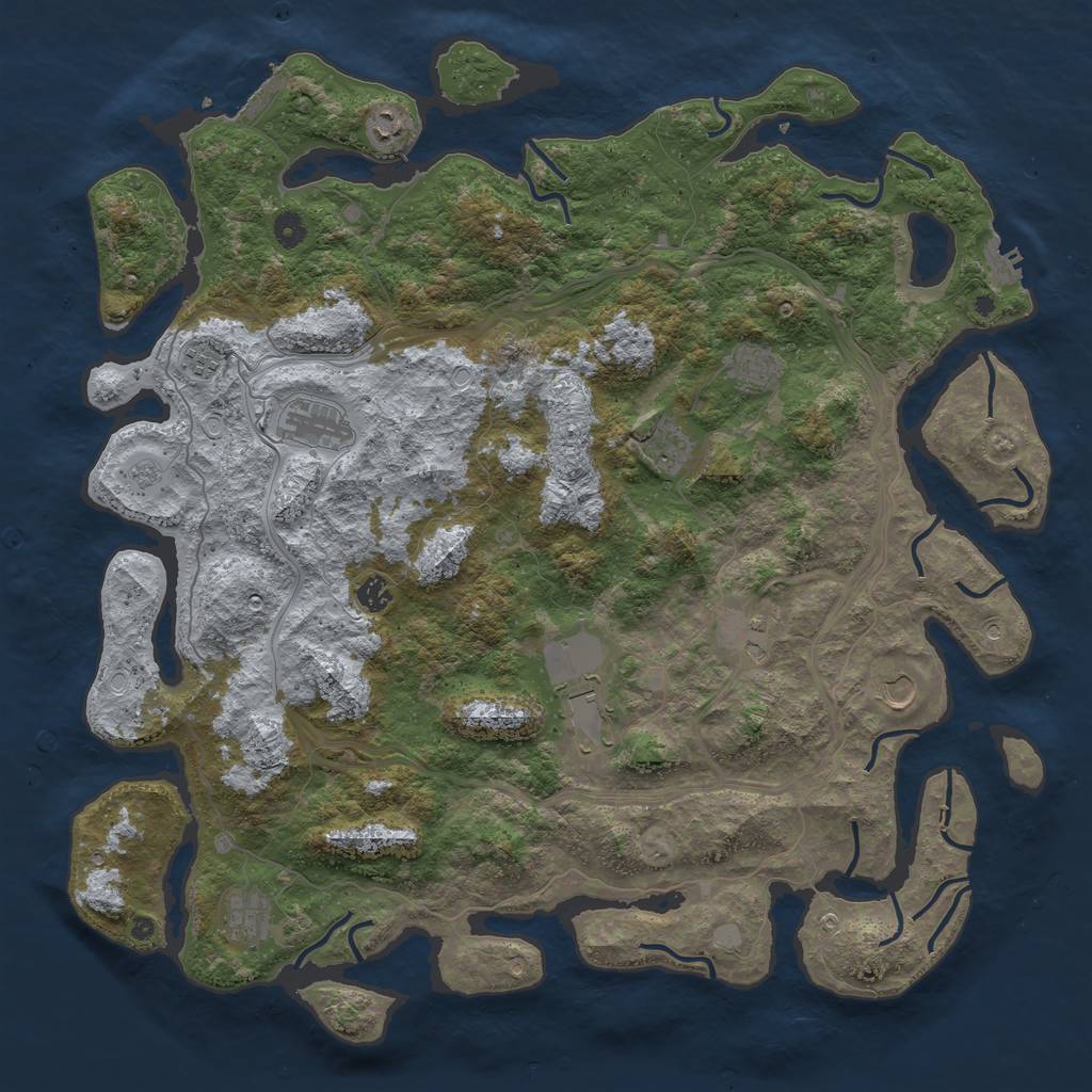 Rust Map: Procedural Map, Size: 4800, Seed: 1199401100, 19 Monuments