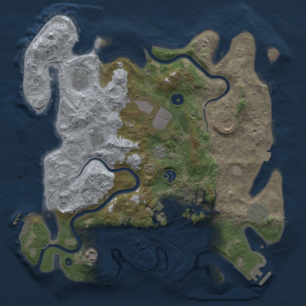Rust Map: Procedural Map, Size: 3750, Seed: 171122, 15 Monuments
