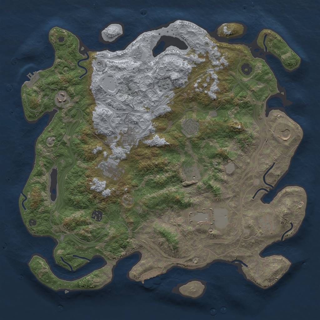 Rust Map: Procedural Map, Size: 4250, Seed: 22636417, 19 Monuments