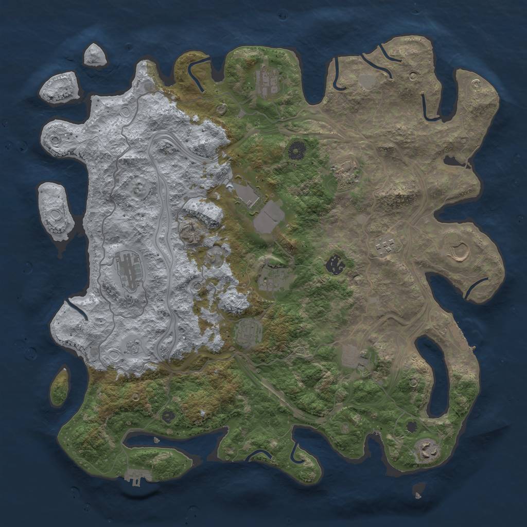 Rust Map: Procedural Map, Size: 4250, Seed: 766657526, 20 Monuments