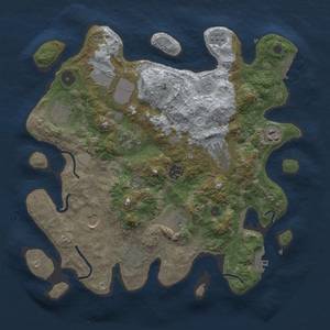 Thumbnail Rust Map: Procedural Map, Size: 3500, Seed: 838502850, 19 Monuments