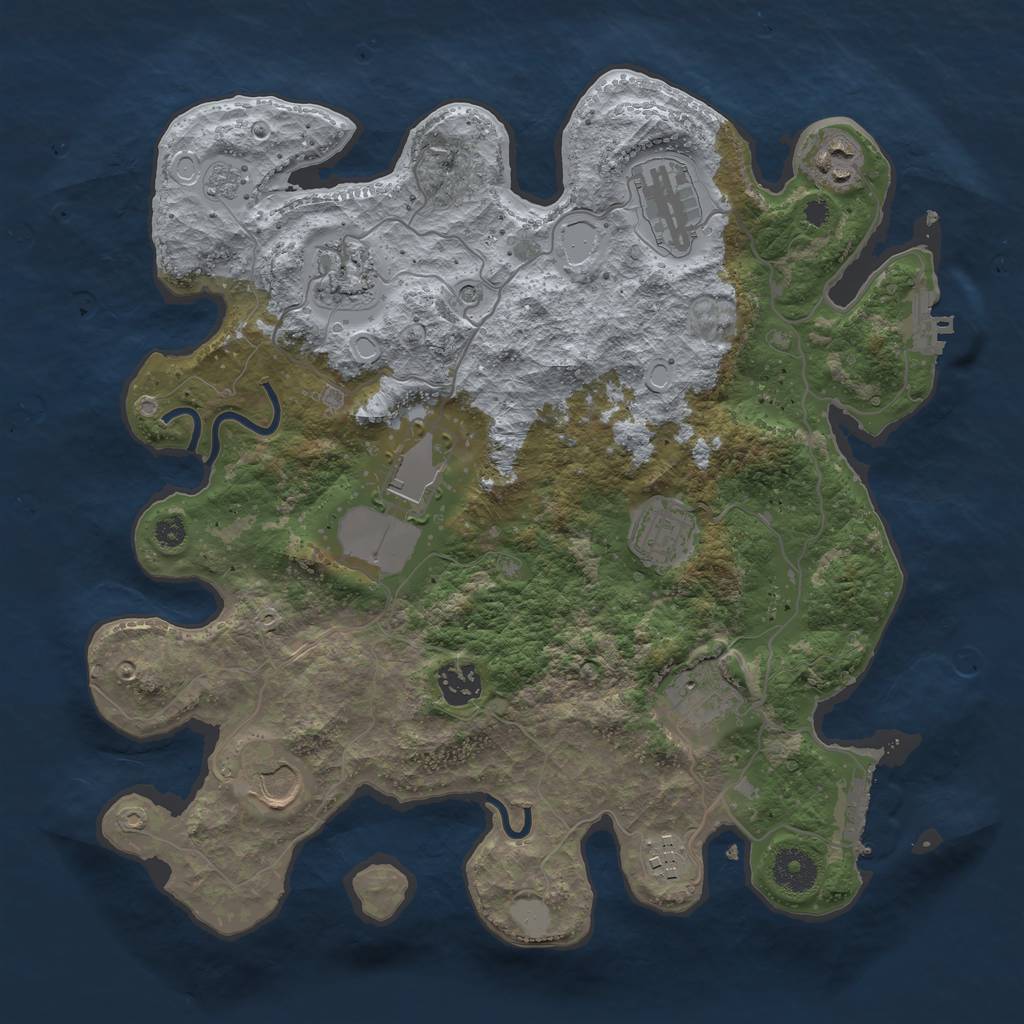Rust Map: Procedural Map, Size: 3500, Seed: 109594729, 18 Monuments