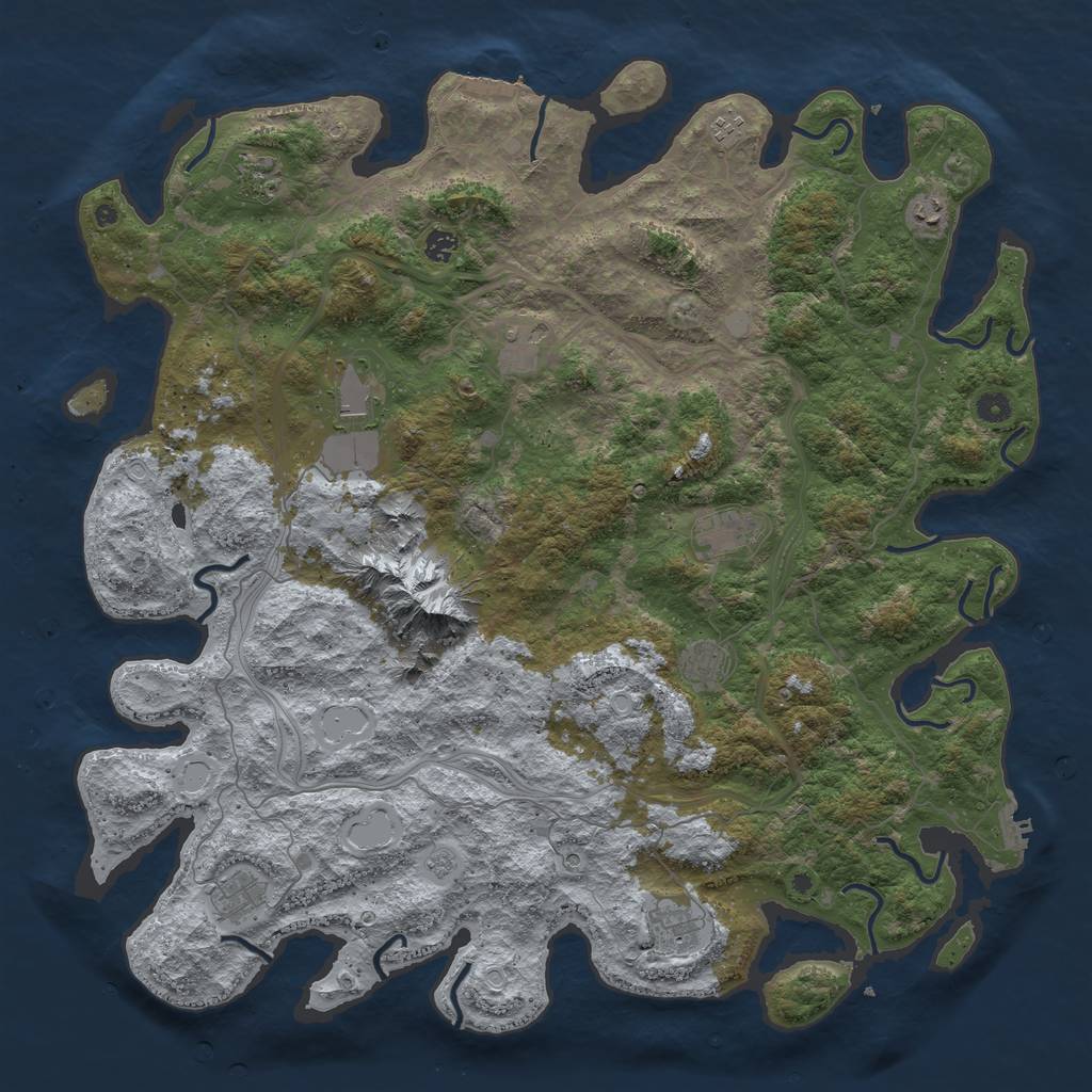 Rust Map: Procedural Map, Size: 5000, Seed: 1403704578, 19 Monuments