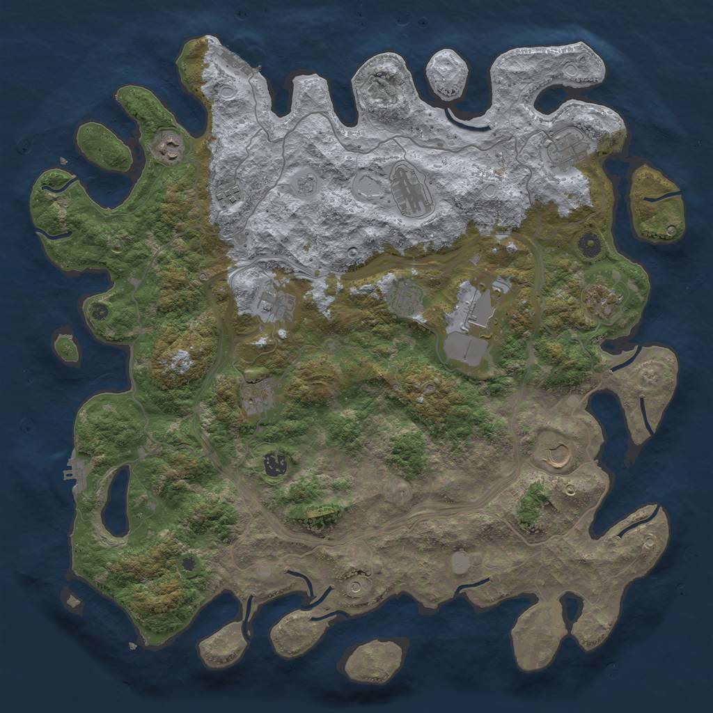 Rust Map: Procedural Map, Size: 4500, Seed: 1794420626, 20 Monuments