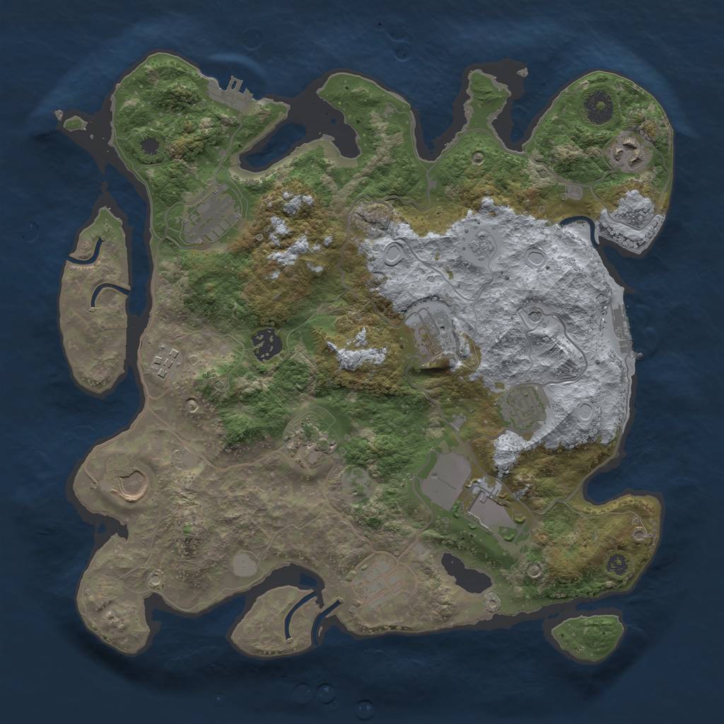 Rust Map: Procedural Map, Size: 3500, Seed: 1069722130, 19 Monuments