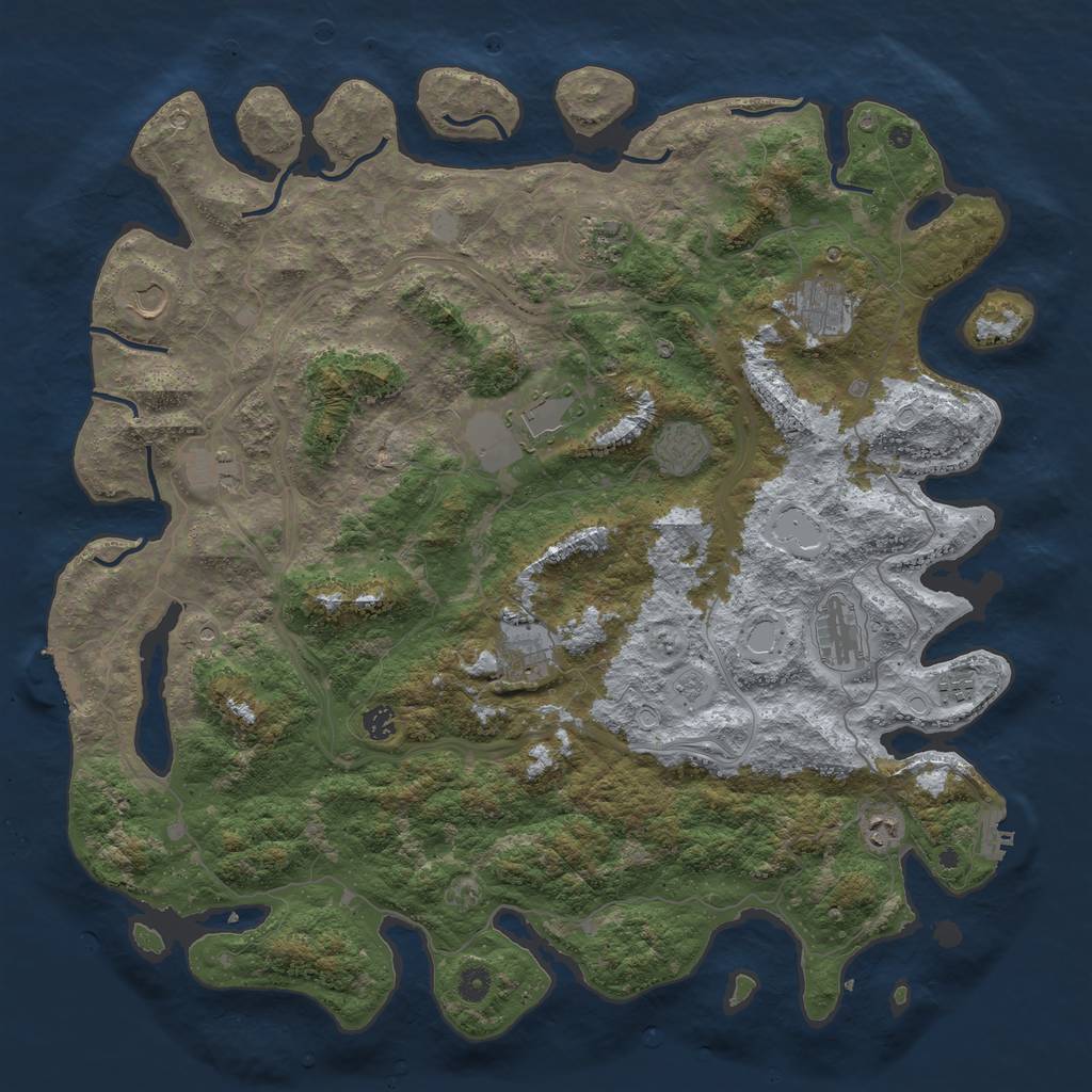 Rust Map: Procedural Map, Size: 4800, Seed: 1751198421, 20 Monuments