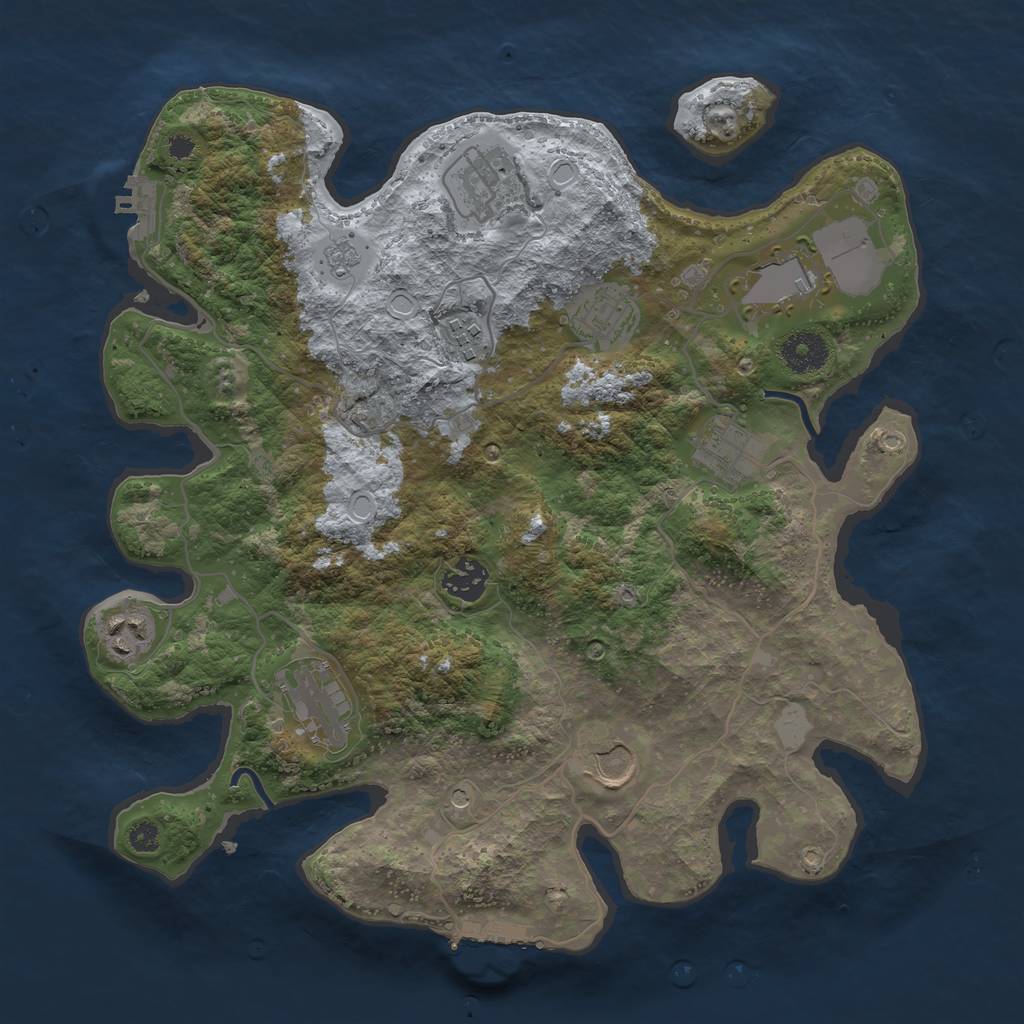 Rust Map: Procedural Map, Size: 3500, Seed: 950207210, 18 Monuments