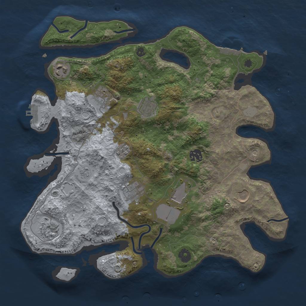 Rust Map: Procedural Map, Size: 3500, Seed: 14579002, 18 Monuments