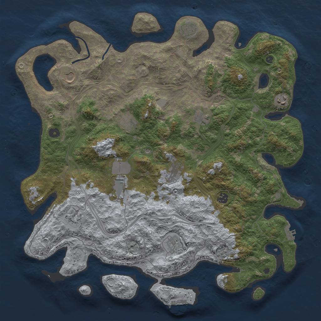 Rust Map: Procedural Map, Size: 4500, Seed: 1414204789, 20 Monuments