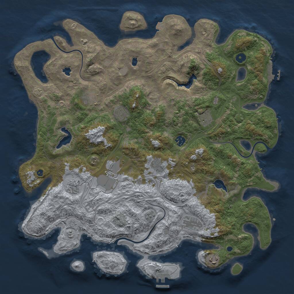 Rust Map: Procedural Map, Size: 4500, Seed: 1414204789, 16 Monuments