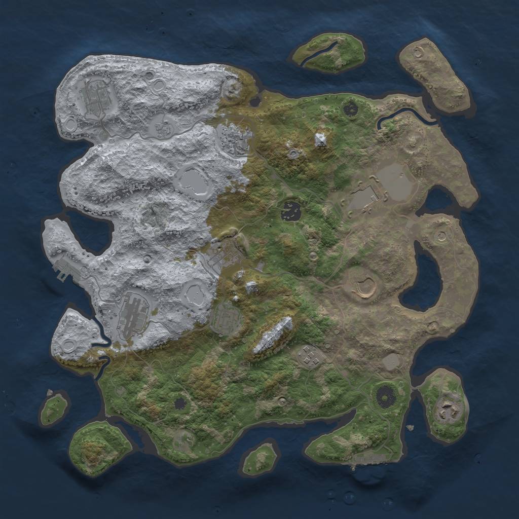 Rust Map: Procedural Map, Size: 3750, Seed: 1299766400, 19 Monuments