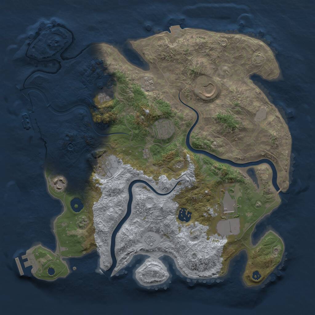 Rust Map: Procedural Map, Size: 3500, Seed: 17112022, 14 Monuments