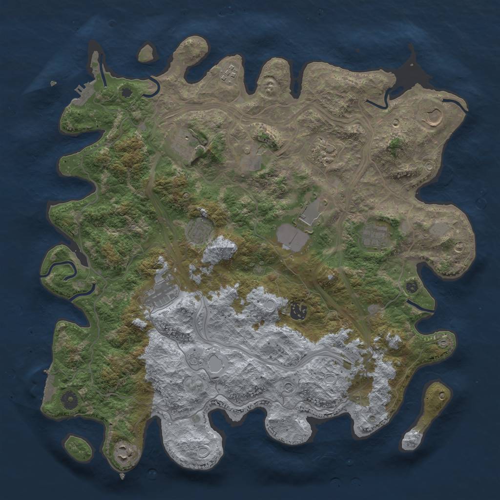 Rust Map: Procedural Map, Size: 4250, Seed: 583428746, 20 Monuments