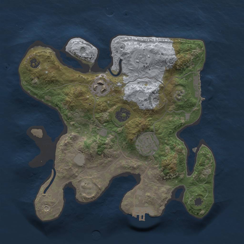 Rust Map: Procedural Map, Size: 2500, Seed: 8335, 11 Monuments