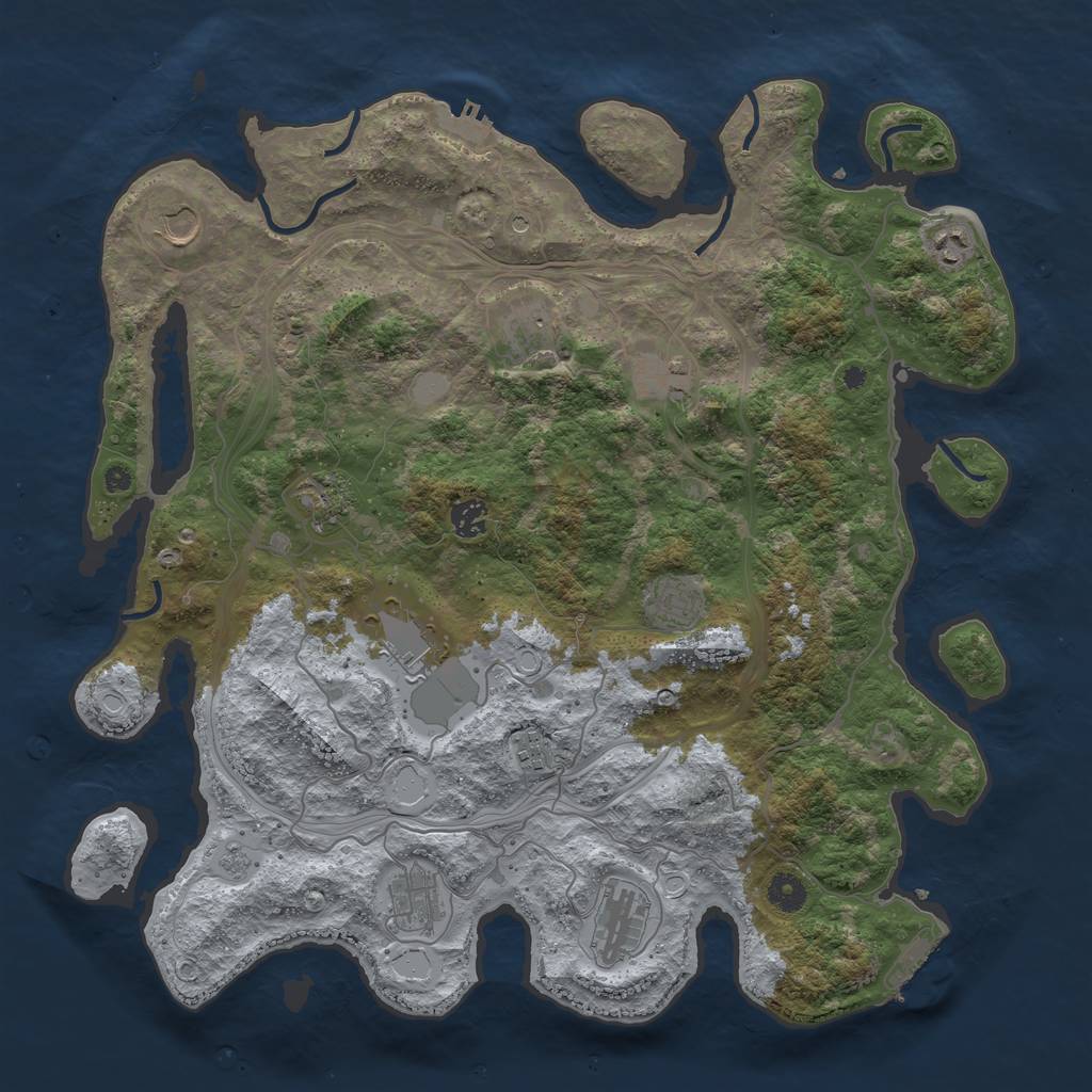 Rust Map: Procedural Map, Size: 4250, Seed: 531806931, 20 Monuments