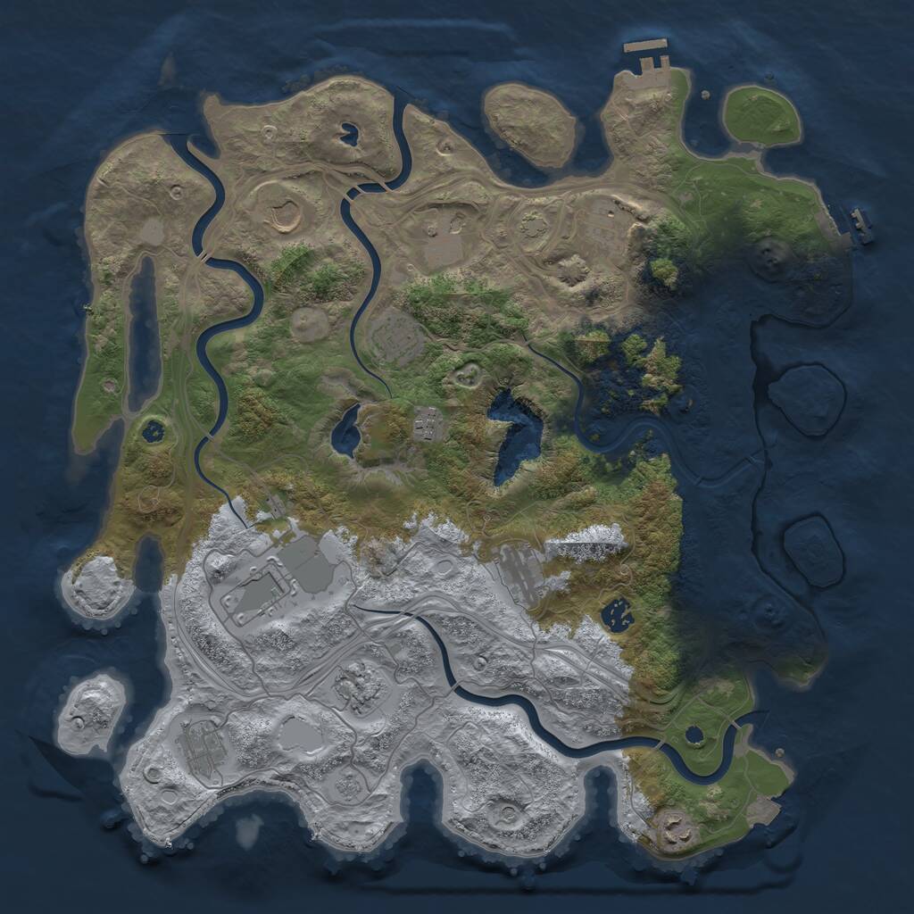 Rust Map: Procedural Map, Size: 4250, Seed: 531806931, 17 Monuments
