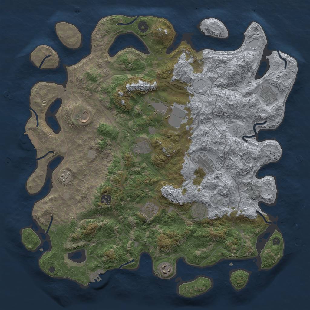 Rust Map: Procedural Map, Size: 4250, Seed: 2080143520, 19 Monuments