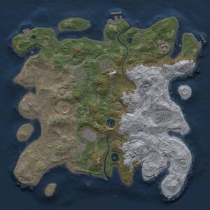 Thumbnail Rust Map: Procedural Map, Size: 3800, Seed: 14578938, 14 Monuments