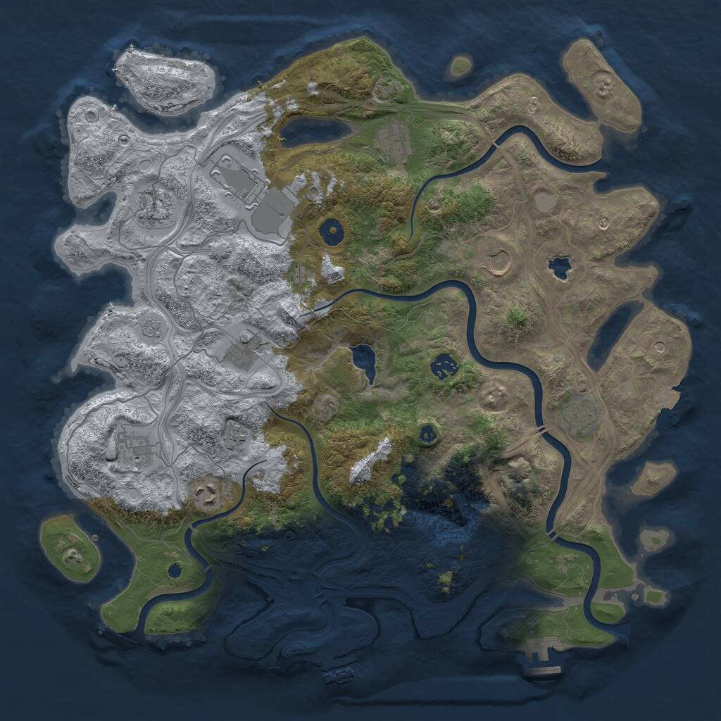 Rust Map: Procedural Map, Size: 4250, Seed: 1606084, 16 Monuments