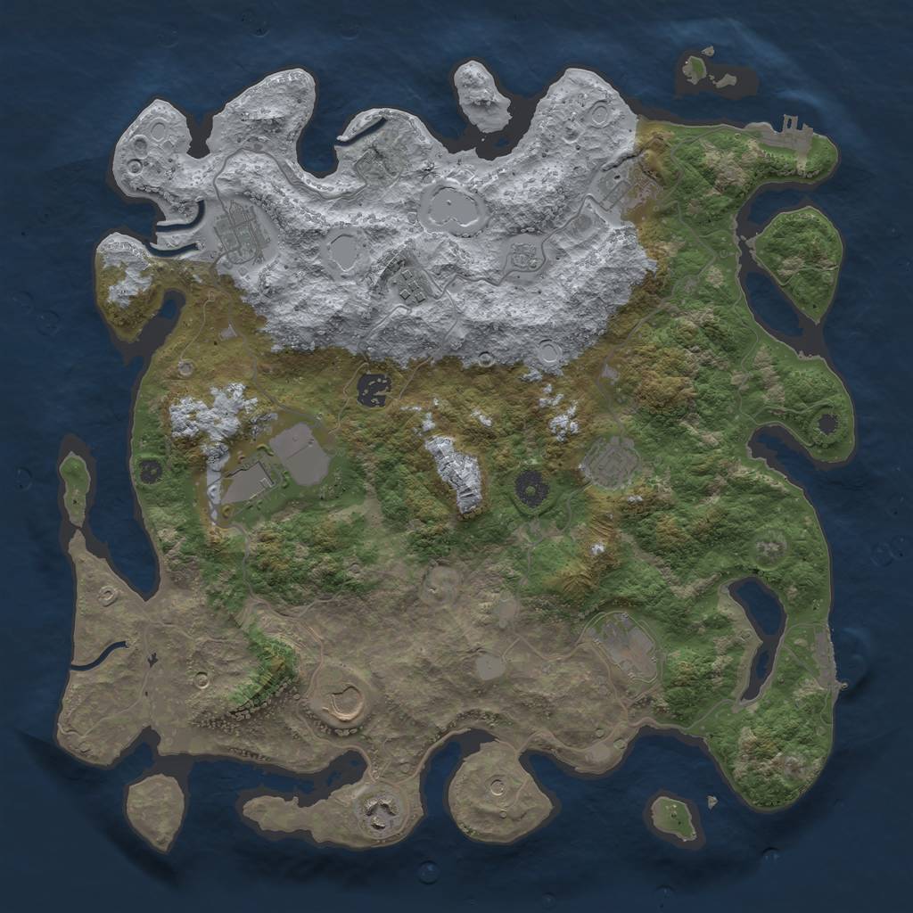 Rust Map: Procedural Map, Size: 3900, Seed: 89626, 18 Monuments