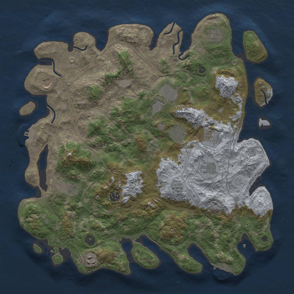 Rust Map: Procedural Map, Size: 4250, Seed: 205346169, 19 Monuments