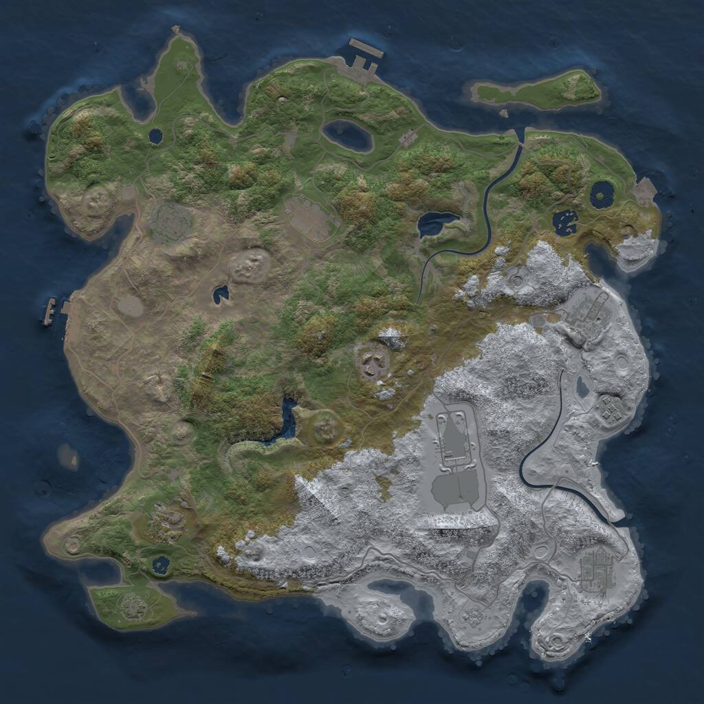 Rust Map: Procedural Map, Size: 4000, Seed: 454, 15 Monuments