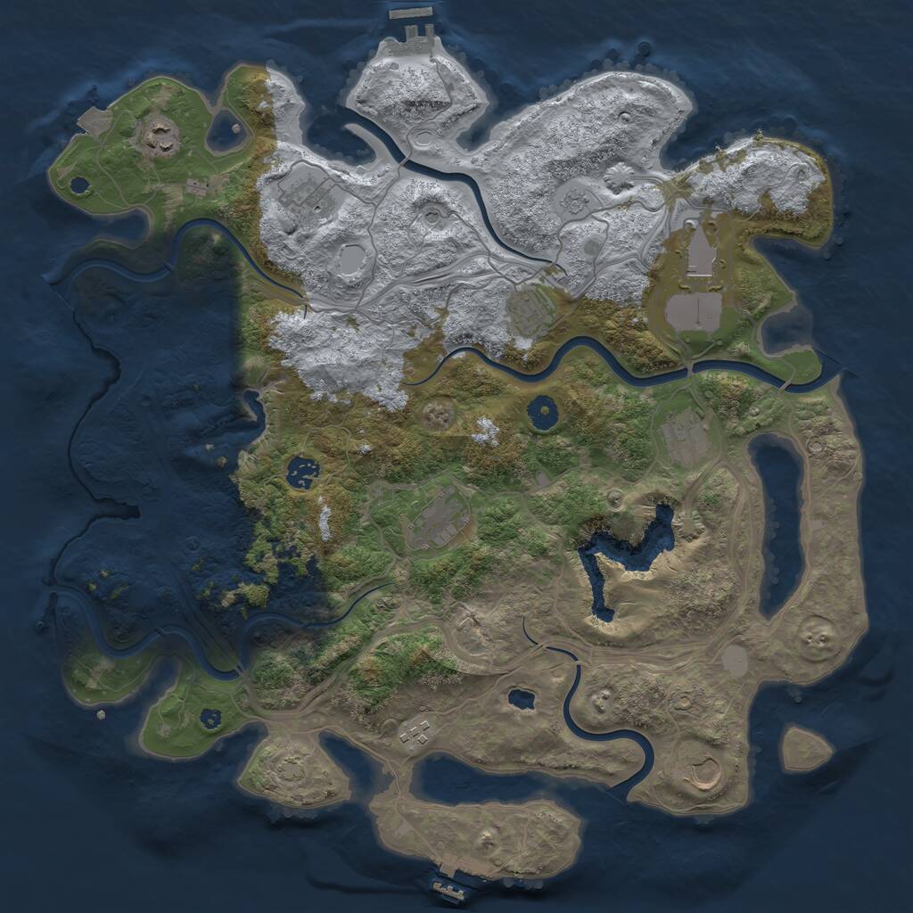 Rust Map: Procedural Map, Size: 4250, Seed: 1924777699, 15 Monuments
