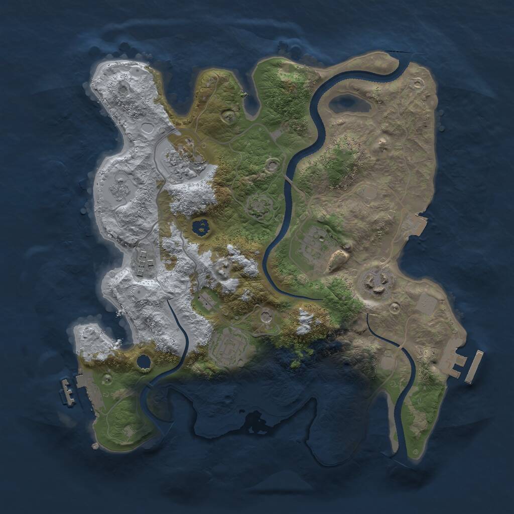 Rust Map: Procedural Map, Size: 3000, Seed: 328140679, 11 Monuments