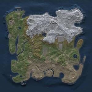 Thumbnail Rust Map: Procedural Map, Size: 3500, Seed: 6969420, 13 Monuments