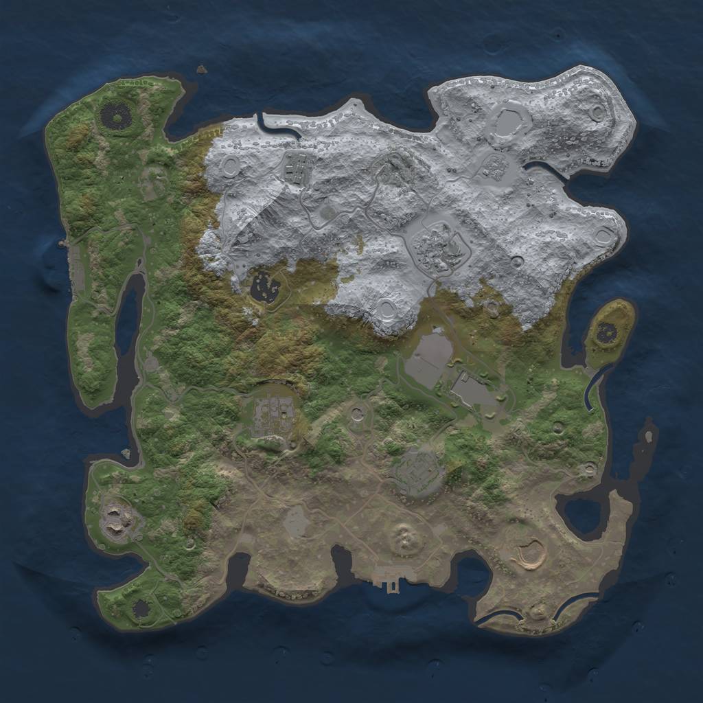 Rust Map: Procedural Map, Size: 3500, Seed: 6969420, 17 Monuments