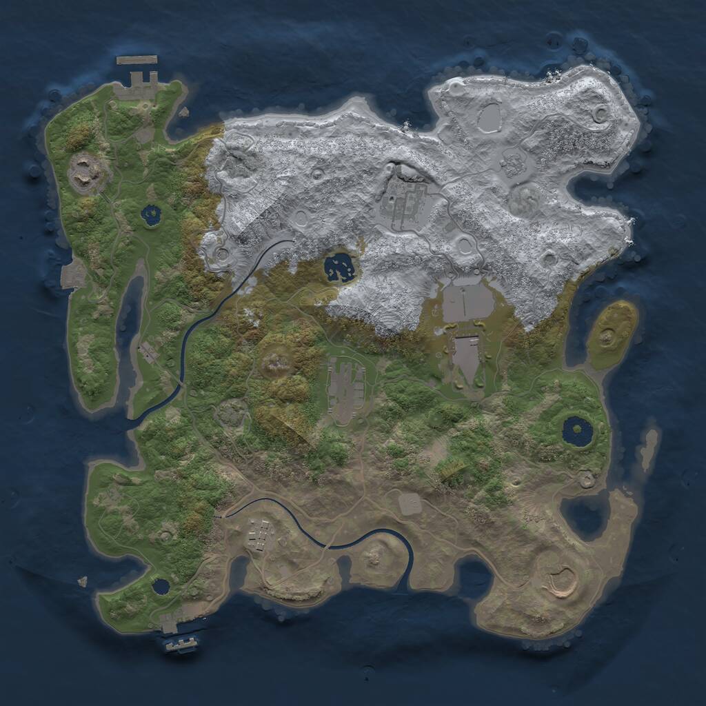 Rust Map: Procedural Map, Size: 3500, Seed: 6969420, 13 Monuments