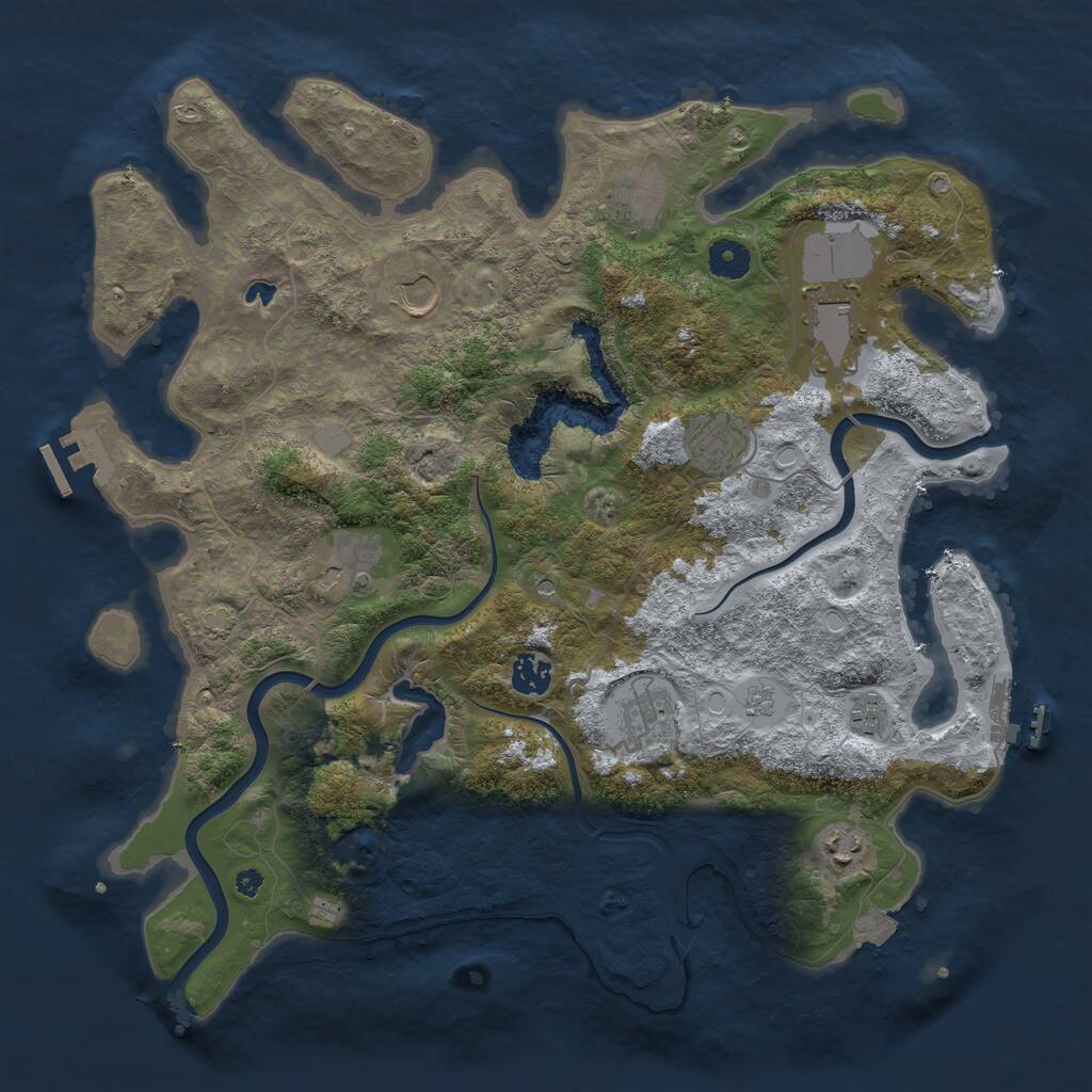 Rust Map: Procedural Map, Size: 4000, Seed: 1115201147, 15 Monuments