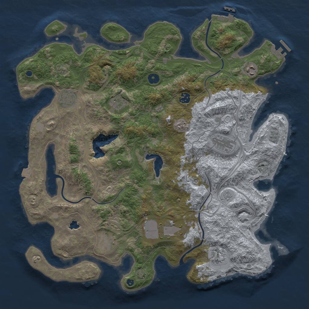Rust Map: Procedural Map, Size: 4250, Seed: 1406218911, 15 Monuments
