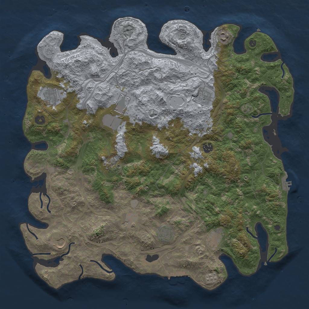 Rust Map: Procedural Map, Size: 4500, Seed: 741258, 20 Monuments