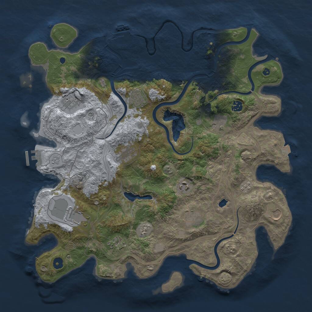 Rust Map: Procedural Map, Size: 4250, Seed: 1639130669, 17 Monuments