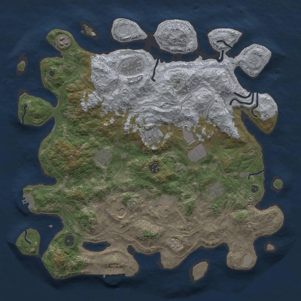 Rust Map: Procedural Map, Size: 4250, Seed: 1556245158, 19 Monuments